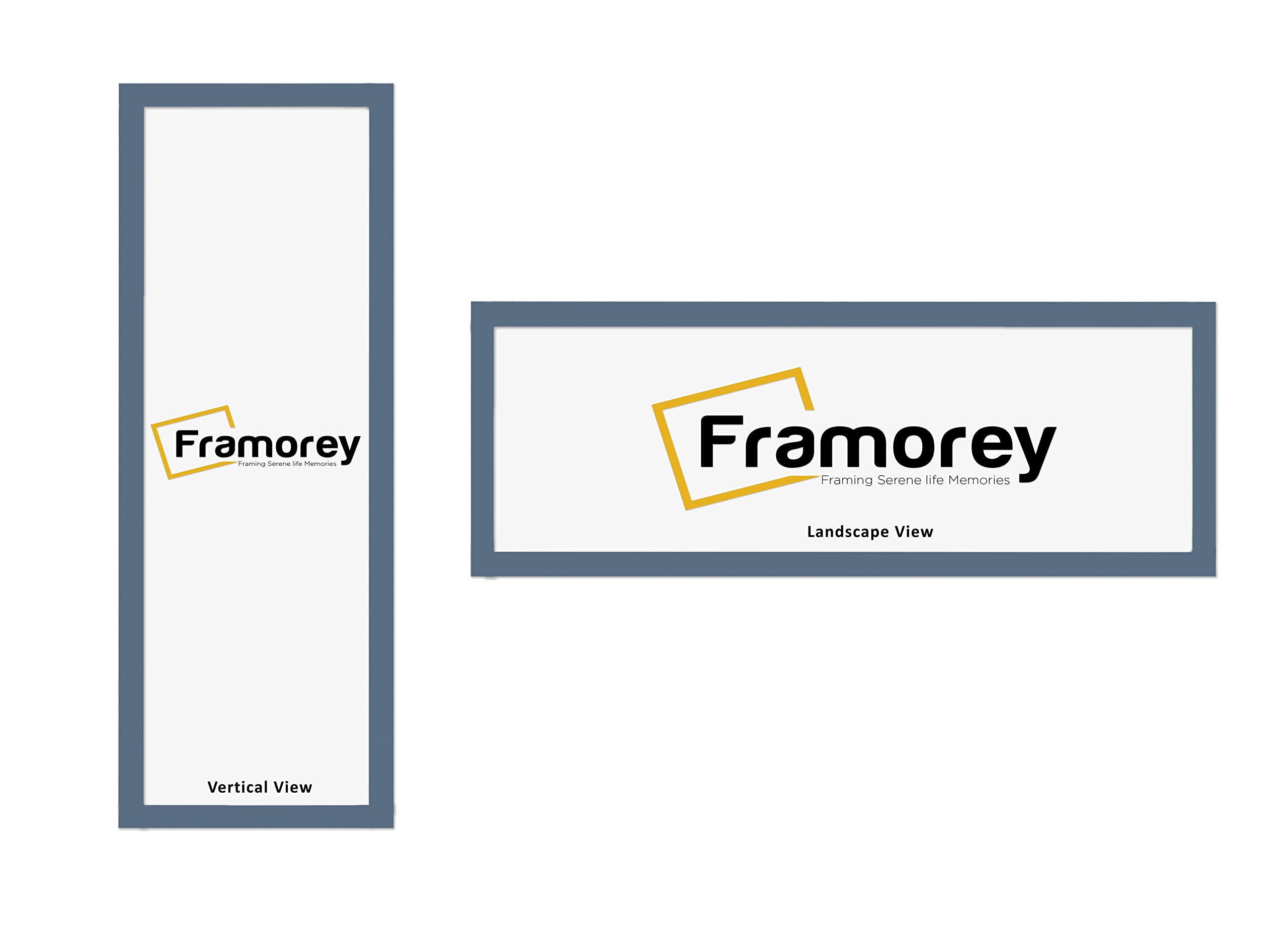 Framorey Framing Serene Life Memories Dark Grey Framorey Modern Flat Photo Frames, 16X9 Inch Picture Frame, Handmade Wooden Frames, Personalized Poster Frames, Certificate Frames Size 12