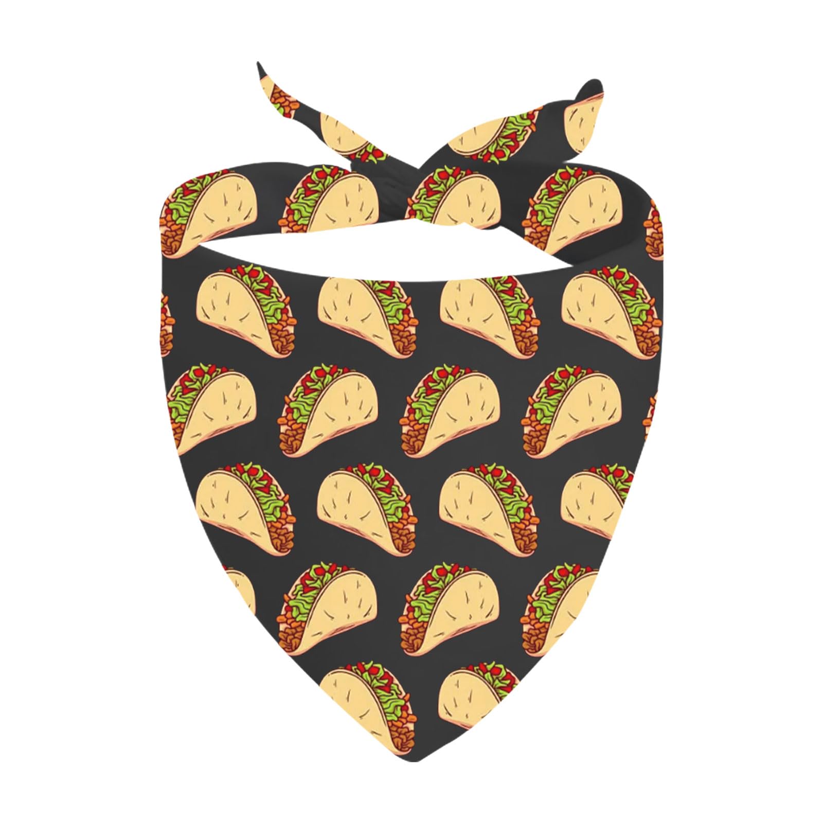 1 Piece Taco Dog Bandana Taco Tie On Scarf Festive Dog Bandana Mexican Food Lovers Gift (Taco Black D UK) โ image 1