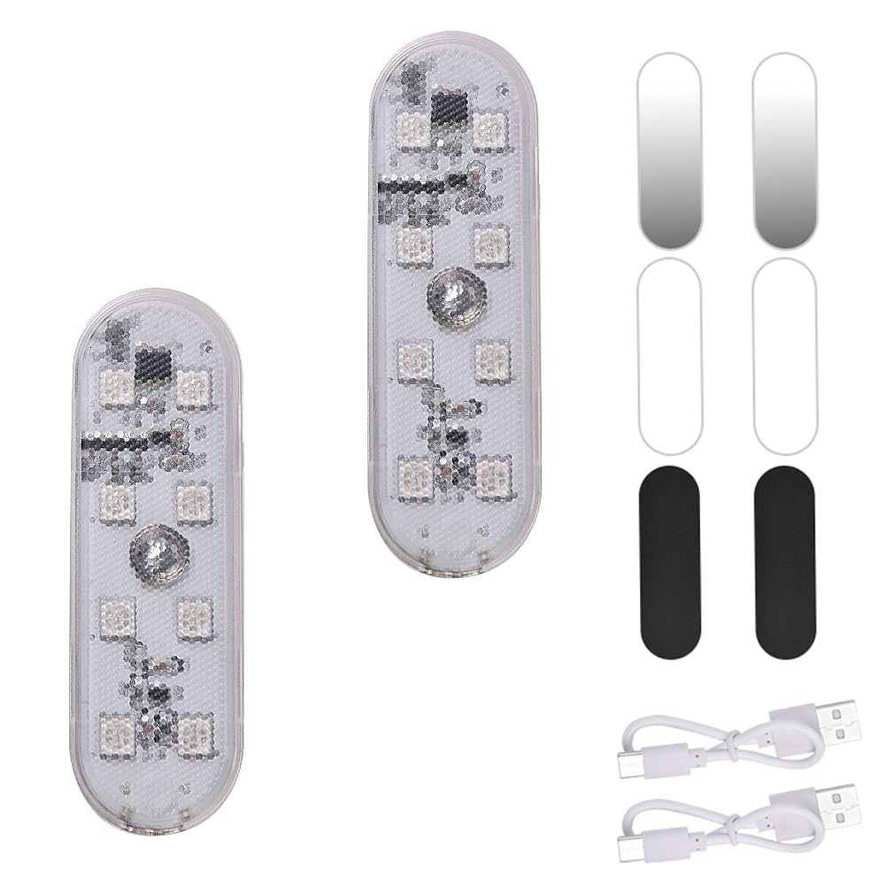 URAQT Auto Innen Beleuchtung, 2 Stück 150MA LED KFZ Innenraumbeleuchtung USB Wiederaufladbare Mobilen Touch Schalterlicht für Auto Wohnmobil Bus Caravan Boat Küche Bad 6LED-Weißes Licht