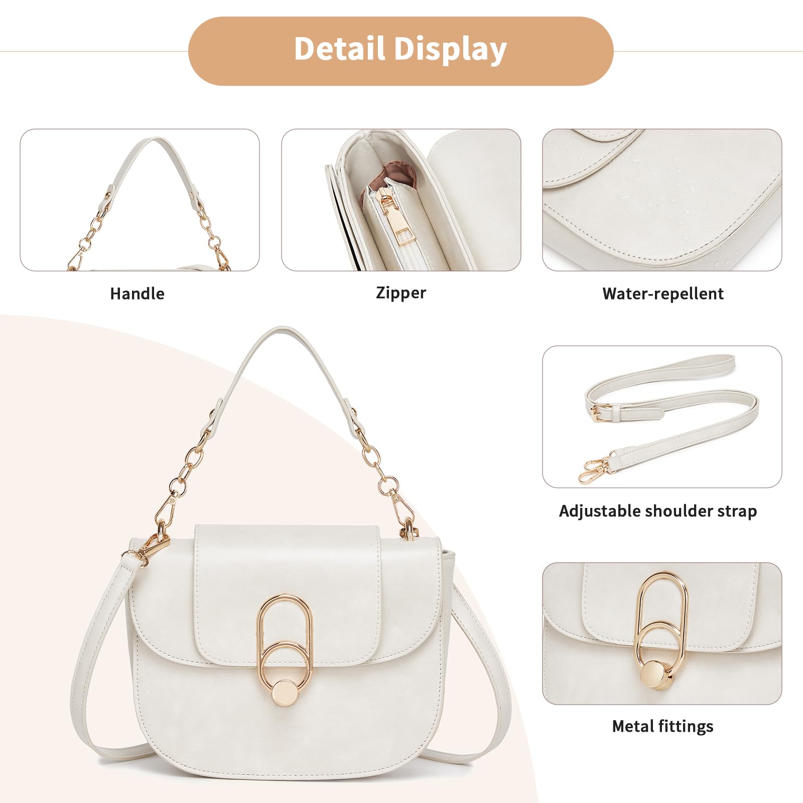 Miss Lulu Sac à Main Femme en Cuir, Sac Bandoulière Élégant avec Fermeture Magnétique, Sac a Main et Épaule pour Tous les Jours pour Université, Travail, Idéal Cadeau de Fête