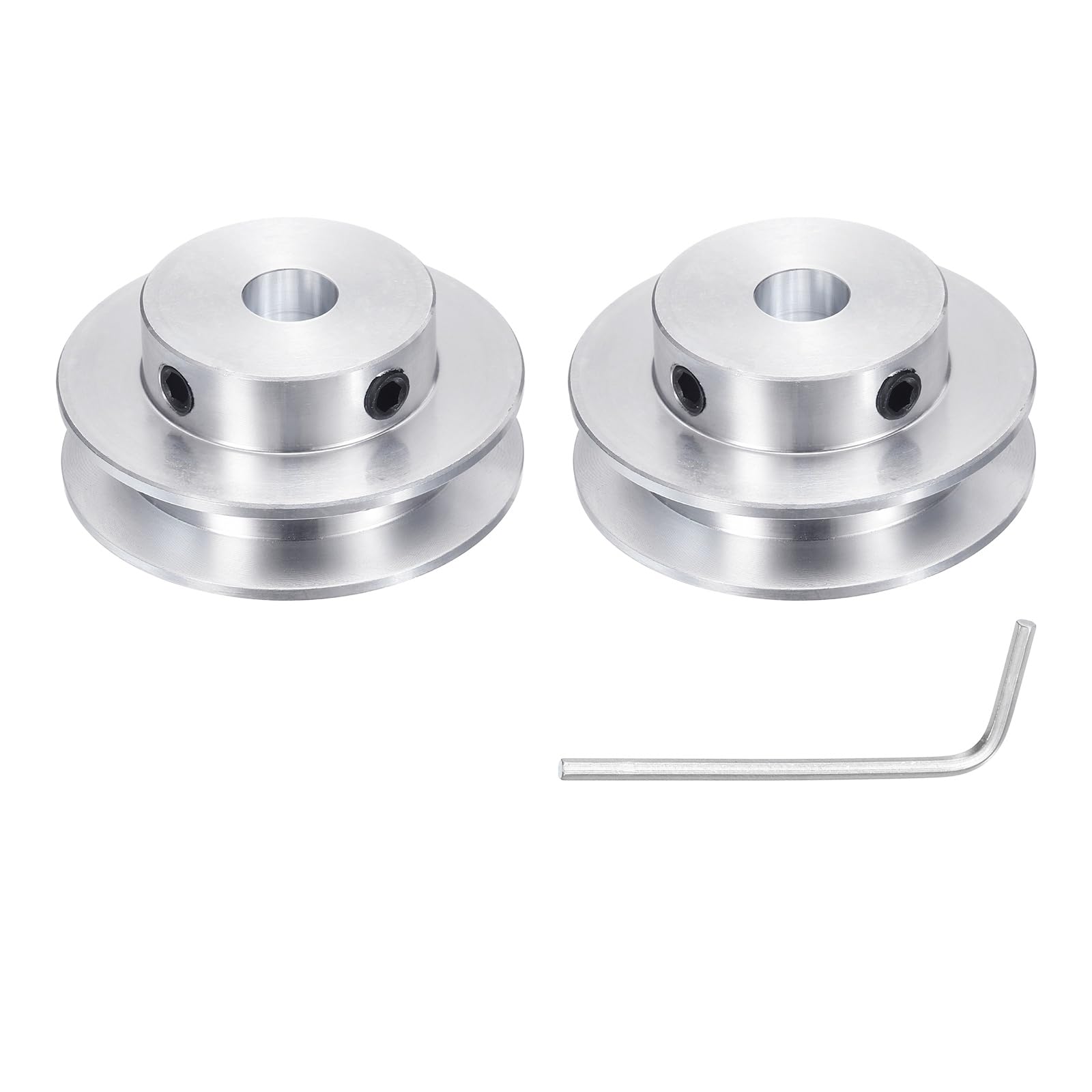 uxcell 2Pcs Single Groove Pulley, 15mm Fixed Bore 40mm Outer Diameter Aluminum Alloy Mechanical Belt Pulley with Hex Wrench for 6mm PU Round Belt — Amazon image 25