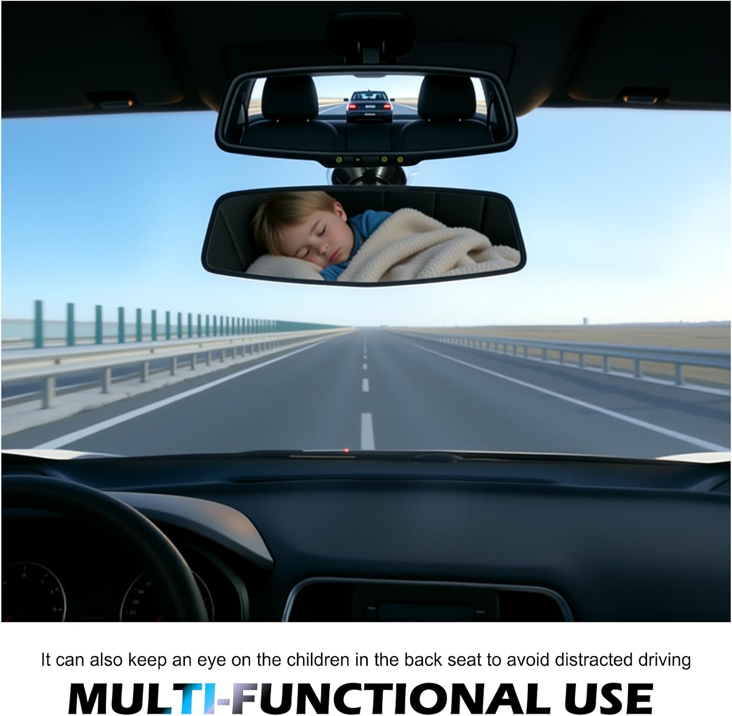 Suction Cup Rear View Mirror,HD Car Rearview Mirrors with 360° Swivel Design for Observing Road Conditions,Versatile Automotive Interior Mirrors as Baby Car Mirror