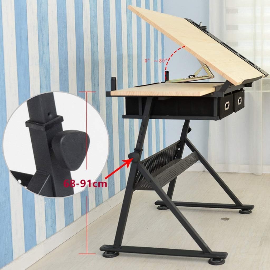 Mesa de dibujo ajustable para arte y manualidades, superficie de arce resistente, ideal para proyectos creativos y dibujos, diseño versátil para niños y adultos, fácil de almacenar y usar