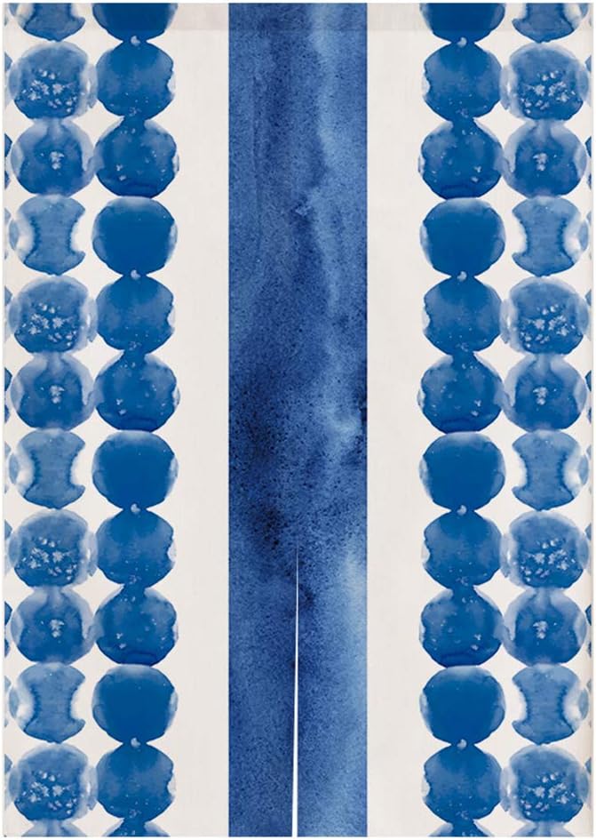 Japanese Indigo Noren Doorway Curtain Tapestry Shibori Tie Dye Pattern Door Curtain Rustic Boho Ethnic Room Divider Home Decoration, 33 x 35 inches