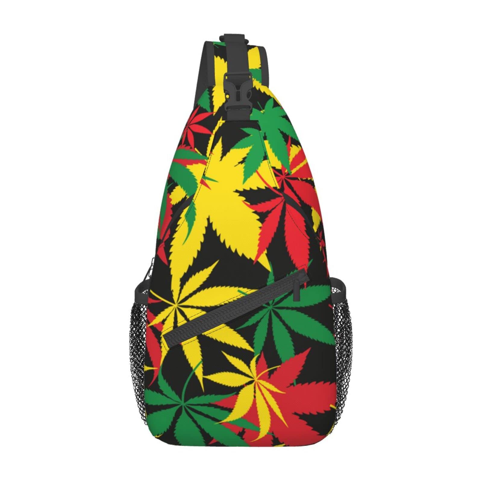 Woerexker Unisex Jamaican Flag-3 Jamaican Flag Sling Bag For Men,Cute Flag Crossbody Shoulder Bags Chest Bag Travel Hiking Daypack For Outdoor