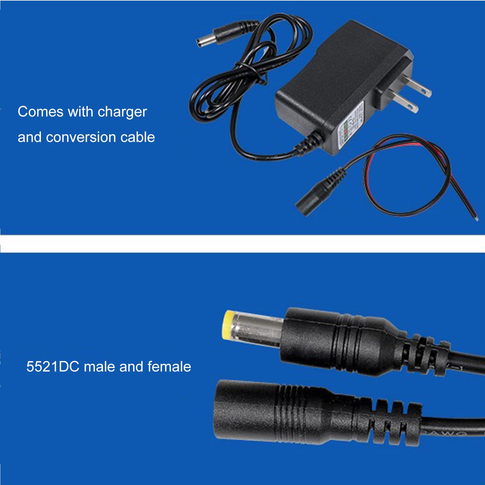 Batería de Litio de 12 V, 8000 mAh, CC, Recargable, portátil, para DVD, Reproductores CCTV, MP4, Tiras de Luces LED y cámaras con Cargador,with Light 12v 8000mah