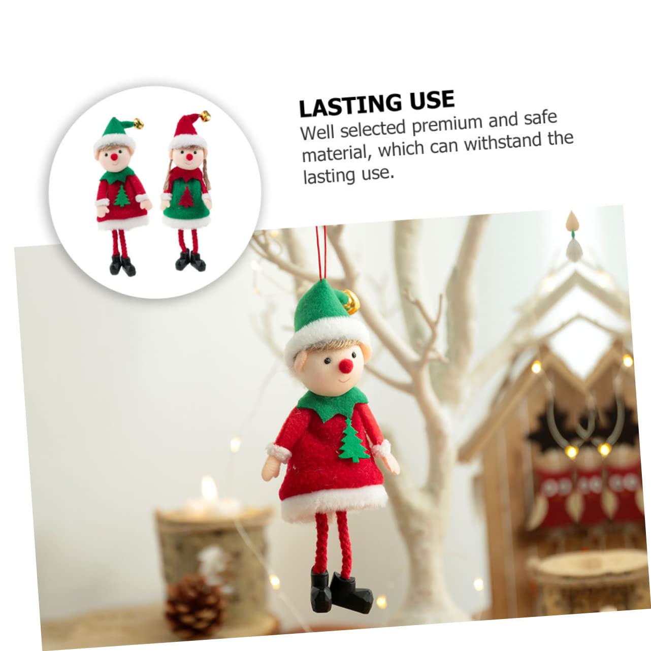 Zerodeko 5 Juegos Colgante De Árbol De Navidad con Pantalla Doble Única para Niña Modelo De Decoración Joyería Cordón para Colgar Lámpara De Techo Figuras Adorno Navideño 2 Piezas * 5