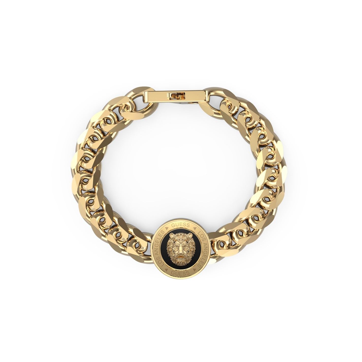 Guess Lion King Gold-Tone Chain Bracelet UMB01314YGBKL