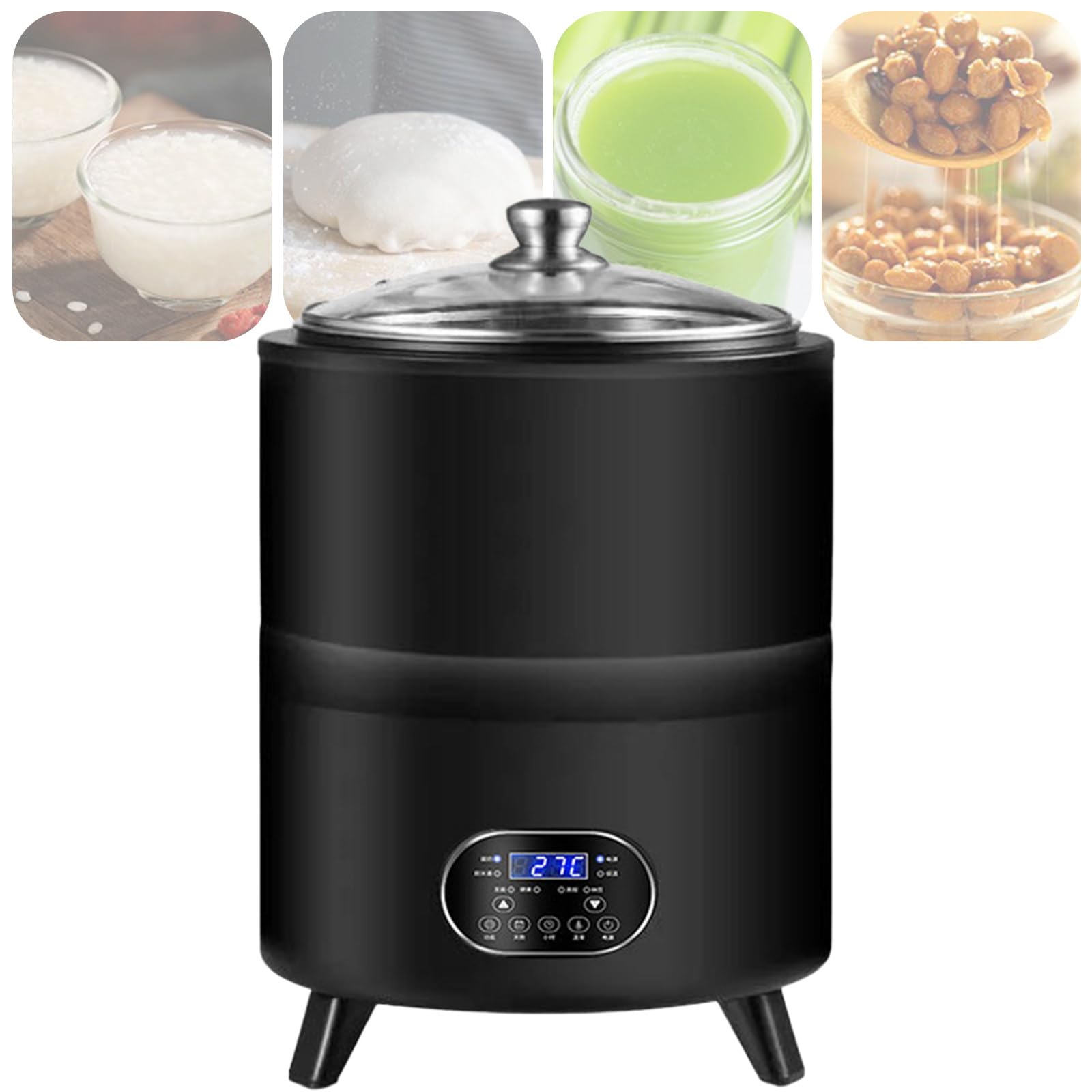 Yogurt Maker commerciale 12L con controllo del tempo e della temperatura, pannello touch, per yogurt, pasta madre, macedonia e altro