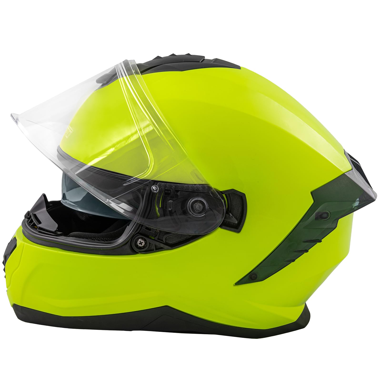 A-Pro Casco Integrale Moto Scooter Touring Visiera Interna Parasole Viaggio Fluo S