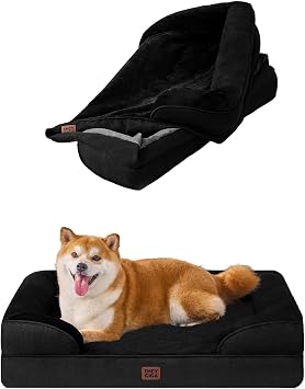 EHEYCIGA Orthopedic Dog Beds Large Sized Dog, Dog Bed Cover Replacement for Large Dog Bed, Black