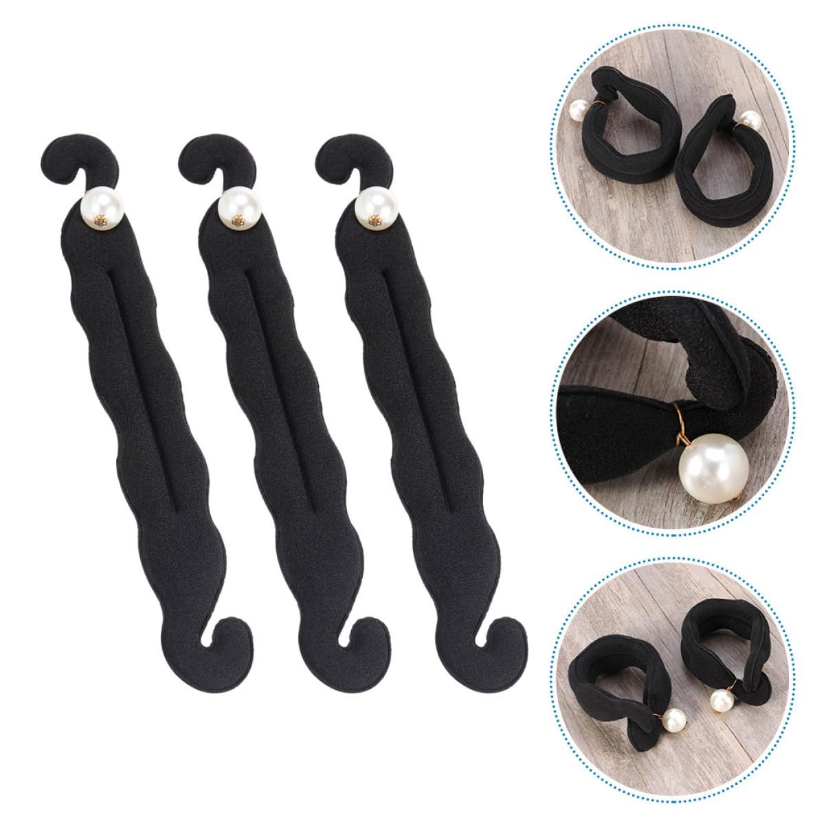 LIFKOME 3Pcs Pearl Bun Maker Elegant Lazy Curler Hair Holder for Effortless Buns Hair Accessories for Women to Create Sophisticated Updos Saving Hair Tool