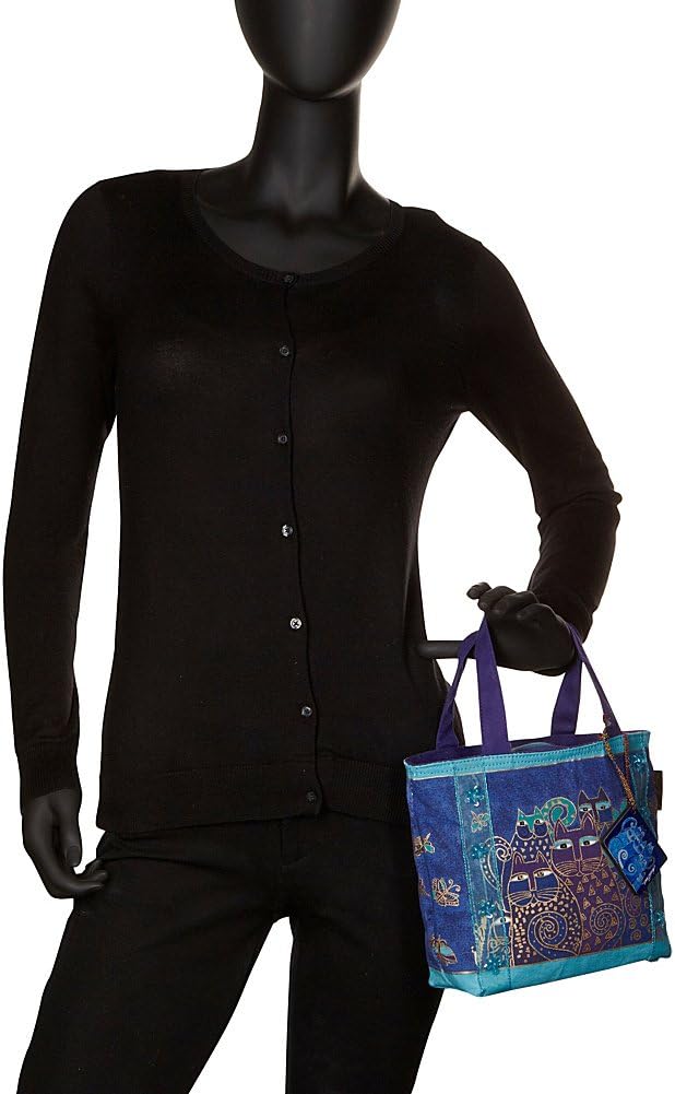 Laurel Burch Indigo Cats Tote, Blue, One Size