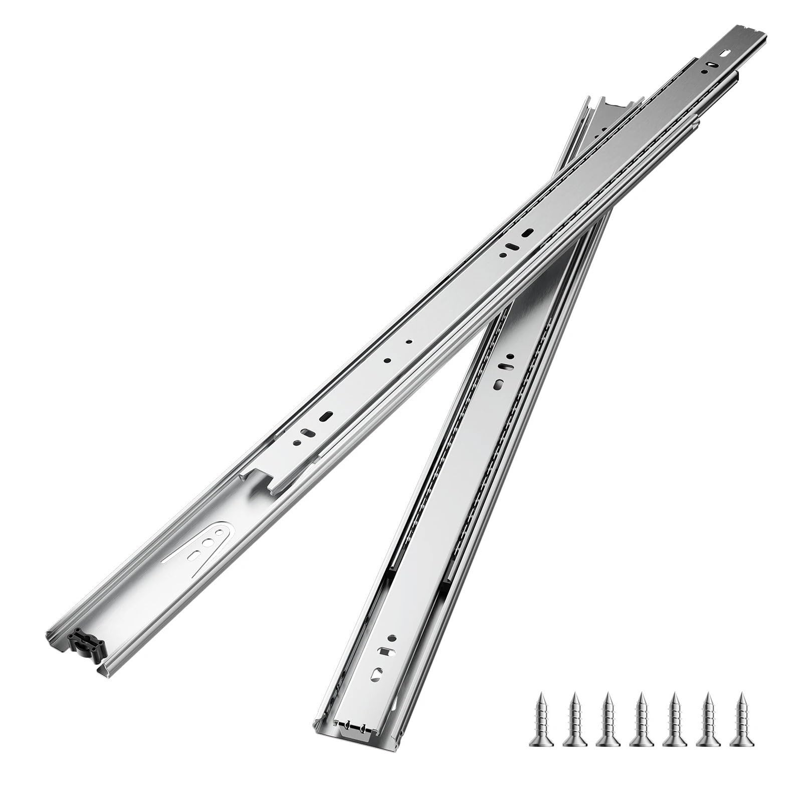 Drawer Runners, Drawer Slides Full Extension Ball Bearing 100LB Load Side Mount 10 Pairs 18-24 inch(18 Inch)