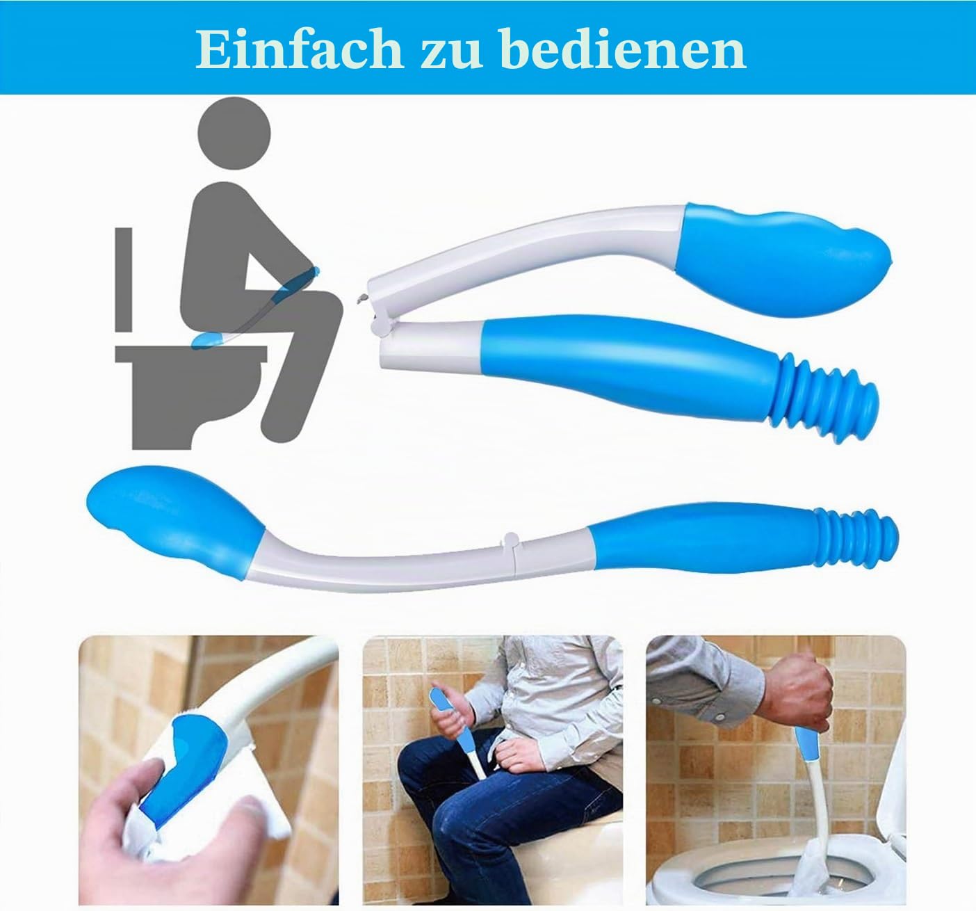 Faltbare Toilettenhilfen zum Abwischen von Langen Gesäß Wischerboden Kumpel fegt Werkzeug Werkzeug Toilettenpapier Werkzeuge Tissuegrip Selbstwischhilfe Halter