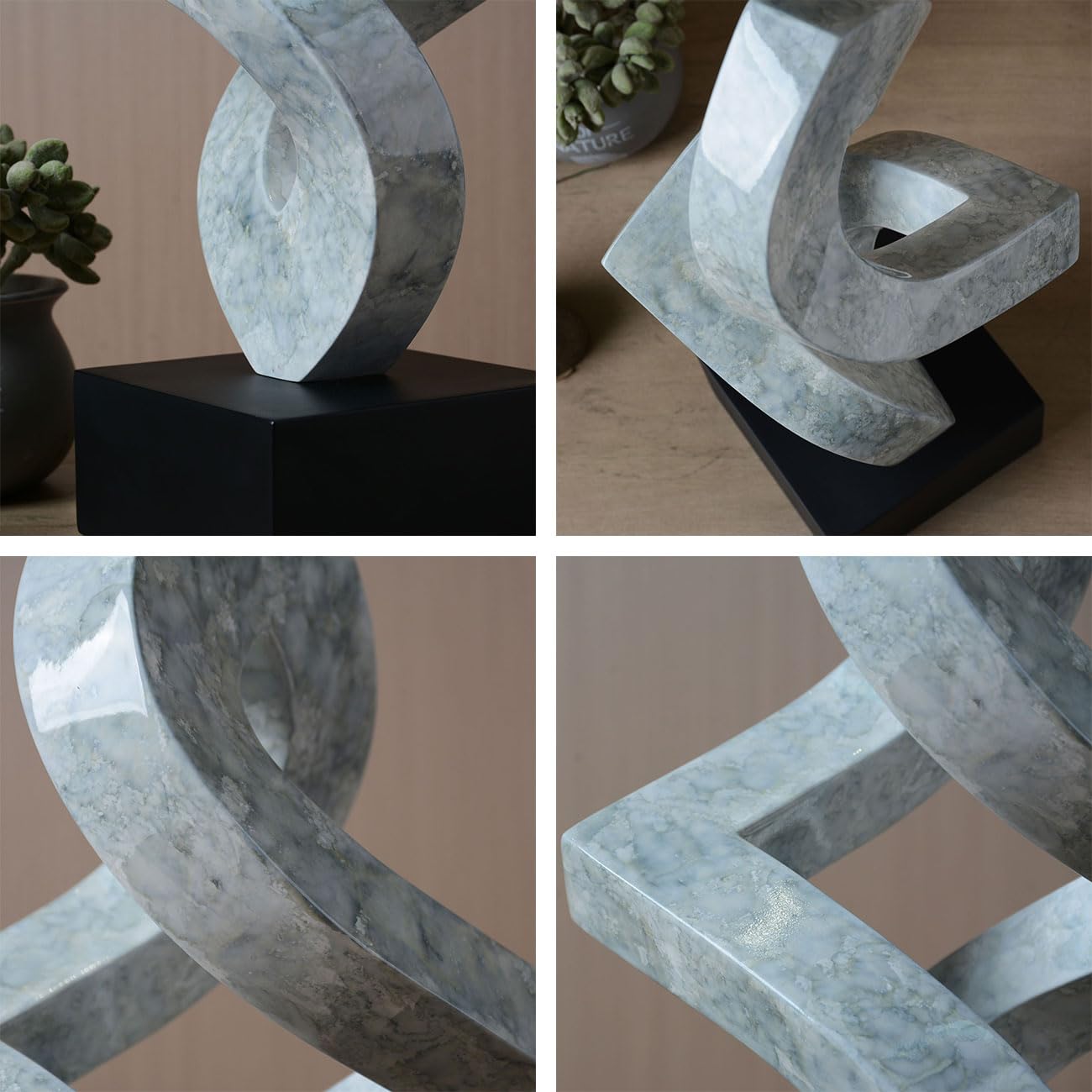 Moderne Kunst Skulptur Abstrakte Deko Figur Statue Wohn Geschenk Arts für Schlafzimmer Regal Esszimmer Polyresin 37cm