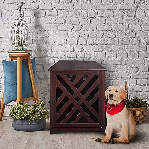 Casual Home Wooden Lattice Dog Crate