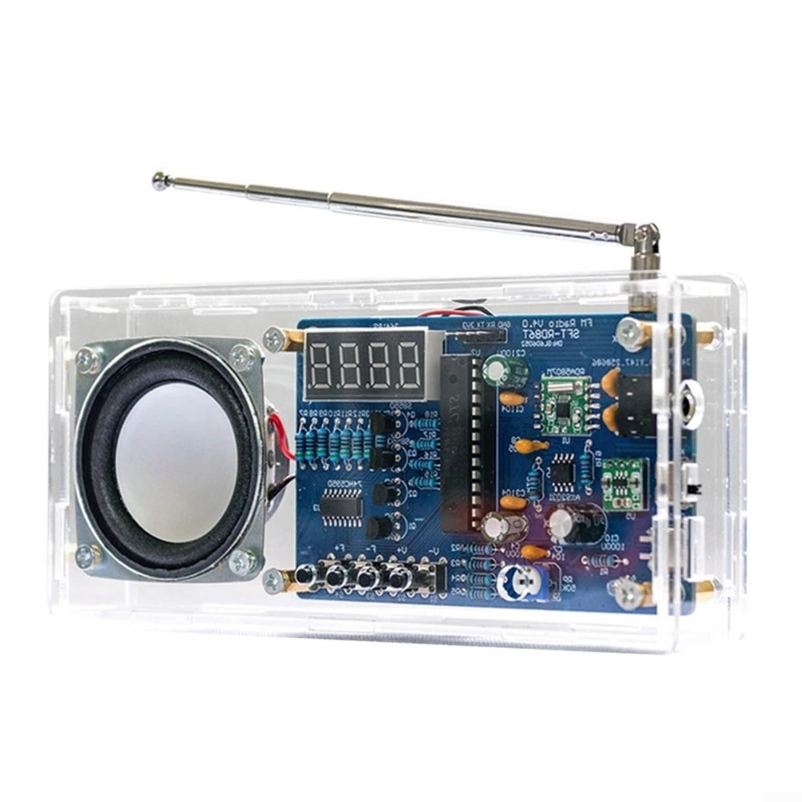 HEIBTENY Digital FM Radio DIY Kit Soldering Practice Learning Set with RDA5807M Module AXS2031 Amp Type-C Power 5W Output Omnidirectional Antenna for Electronics Students Hobbyists