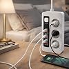3500W Akım Korumalı Çoklu Priz - 3 Priz Girişi, 2 Type-C + 4 USB Port, PD 18W Hızlı Şarj, Açma/Kapama Anahtarı, 2 Metre Kablolu Uzatma Prizi