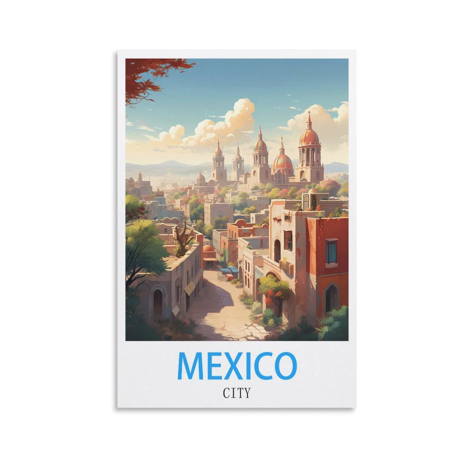 Vintage Metal Tin Signs Mexico Citys Art Retro Plaque for Bars Pub Playroom Man Cave Wall Decor 30x30cm