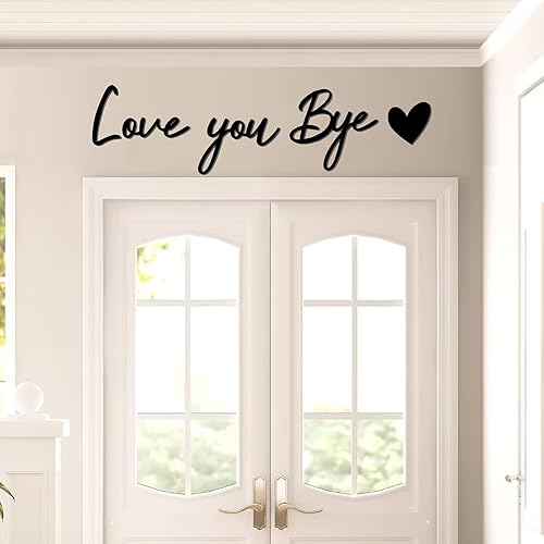 Miniatura 2 de Letrero con texto en inglés Love You Bye, decoración de madera sobre la puerta, calcomanías para despegar y pegar, calcomanías de pared para el