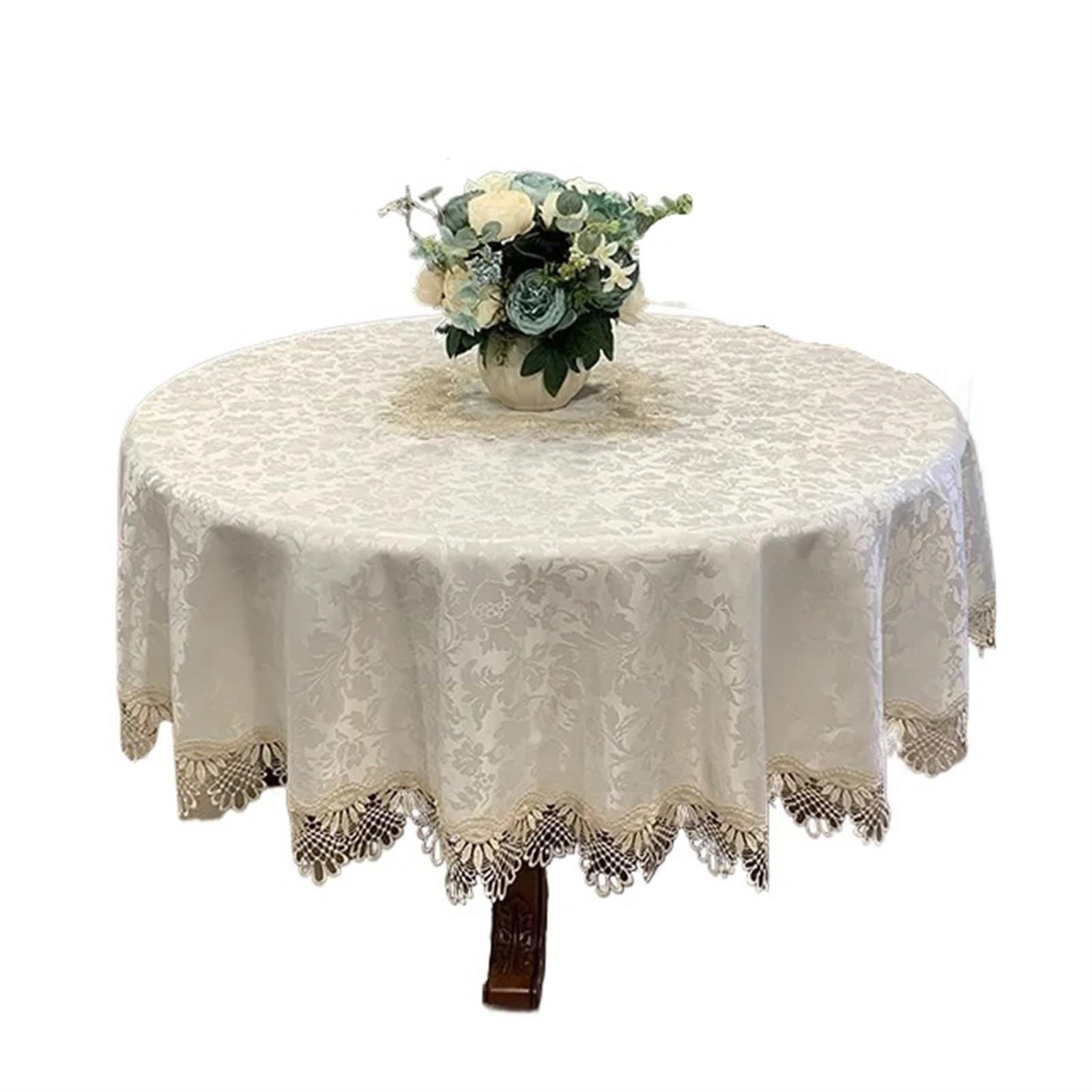 Nappe ronde en dentelle pour repas de fête et dîners chics Color-5