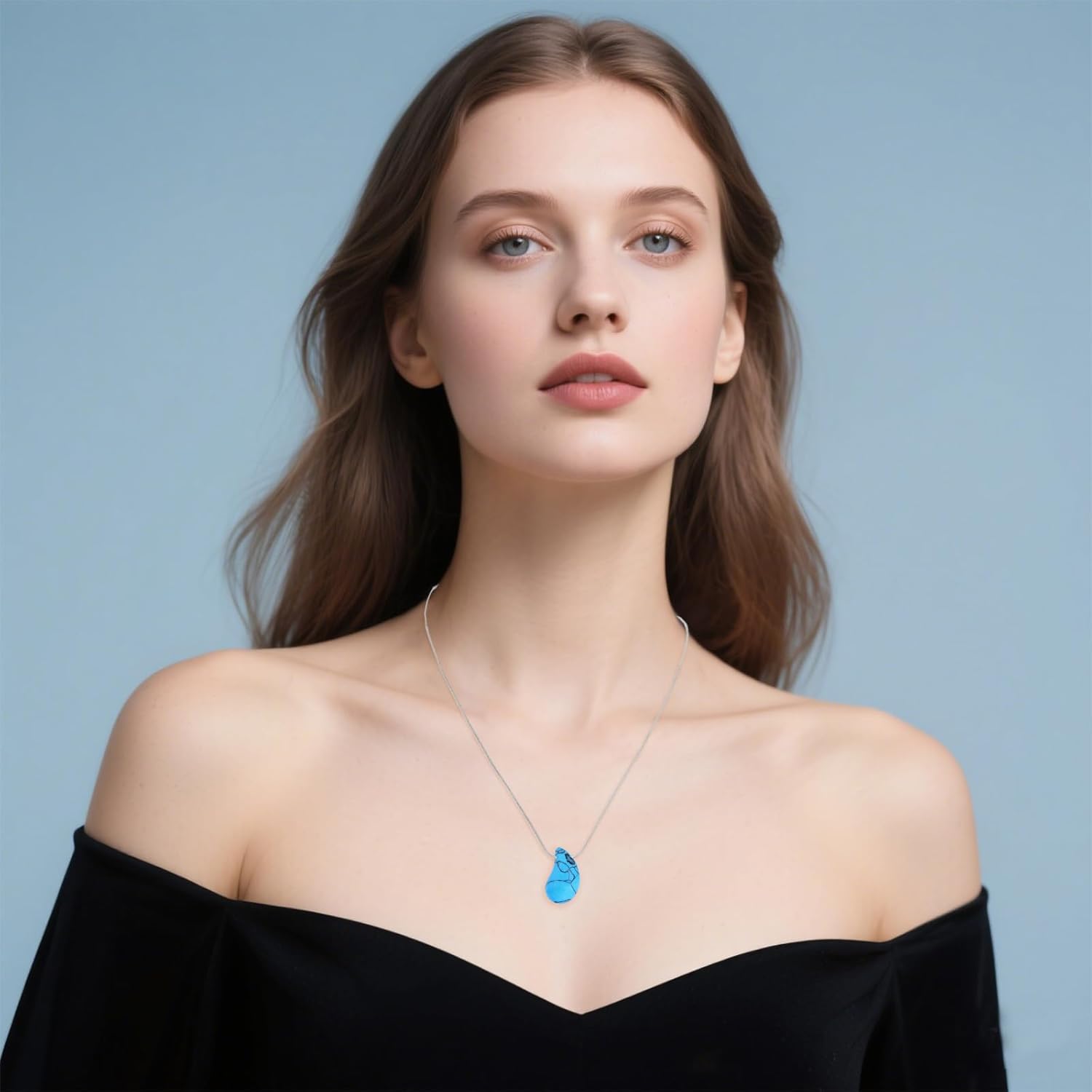 Natural Gemstone Teardrop Pendant for Women 18k Gold Plated Irregular Stone Paperclip Pendant Teardrop Necklace Jewelry Gift for Wife Mother