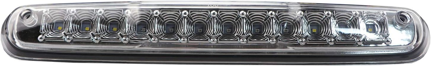 Tresound LED 3rd Third Tail Brake Light for 2007-2013 Chevy Silverado/GMC Sierra 1500 2500HD 3500HD Rear Cargo Lamp High Mount Stop light Chrome Housing + Smoke Lens