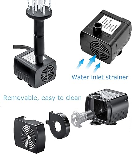 Miniatura 5 de Lewisia Kit de bomba de agua solar de 10 W, función de agua de estanque DIY, piscina, jardín, patio, hidroponía, acuicultura, baño de pájaros, bomba