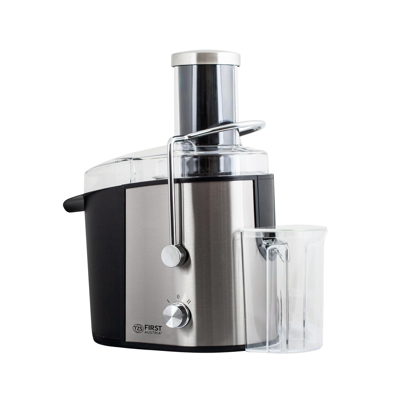 TZS First Austria Estrattore di succo | 800 W | 750 ml | Bocca di riempimento XXL | 2 velocità | Facile da pulire | Filtro di estrazione in acciaio inossidabile | Piedini antiscivolo
