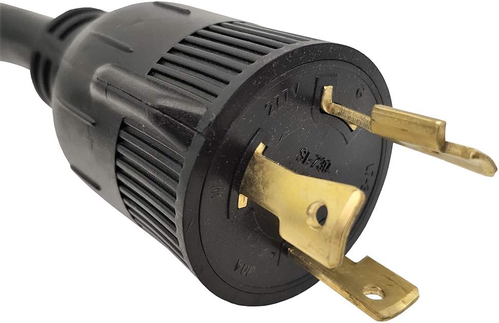 Parkworld 62091 NEMA L7-30P to L6-30R Adapter Cord, 3-Prong 30A, 277V, 8310W (3FT)