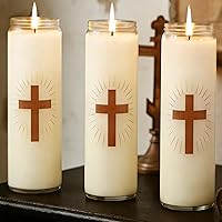 MOSROAD 3-Pack Pure Soy Prayer Candles - 120-Hour 9-Day Devotional Glass Jars for Catholic Memorials, Vigils, Church Rituals