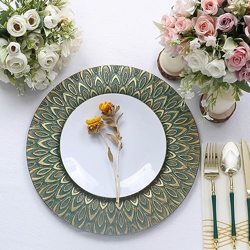 Platos decorativos redondos de plástico 13 in, pack de 6 miniatura 3