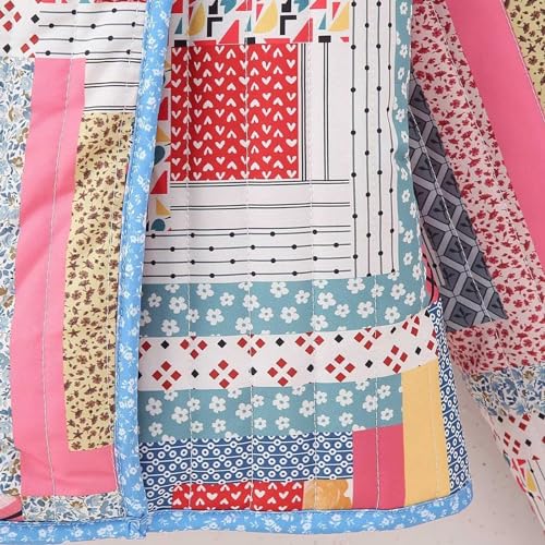 Women's Print Cardigan Fall Winter Warm Cropped Puffer Jacket Jacket Lightweight Open Front Coat Padded Quilted Coat3