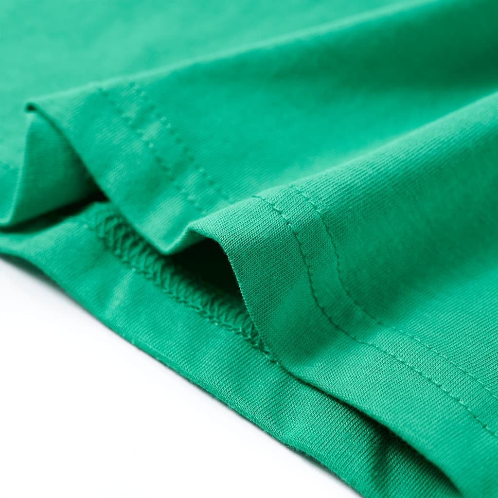 Maglietta per bambini verde, 104% cotone, a maniche corte con scollo rotondo, traspirante e morbida, stampata con calcio, adatta per ragazzi e ragazze per tutti i giorni, scuola, tempo libero