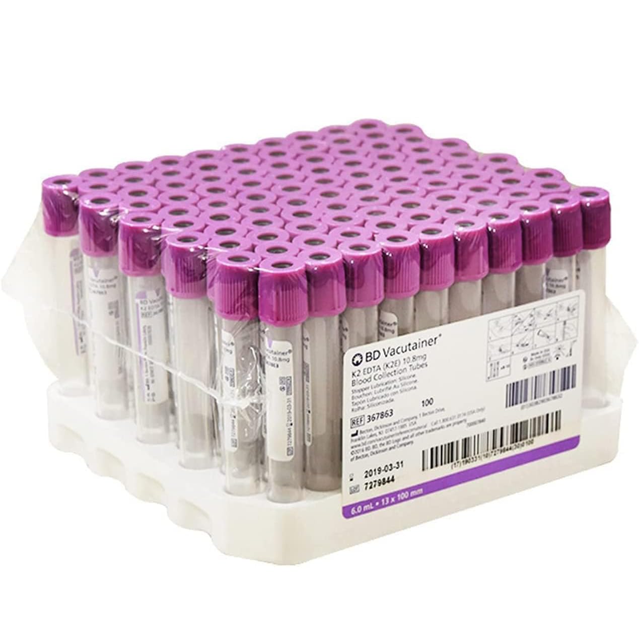 Buy Vacuum Blood Collection Tubes, 100 Pcs 6mL EDTA Centrifuge Tubes Glass Blood Tubes