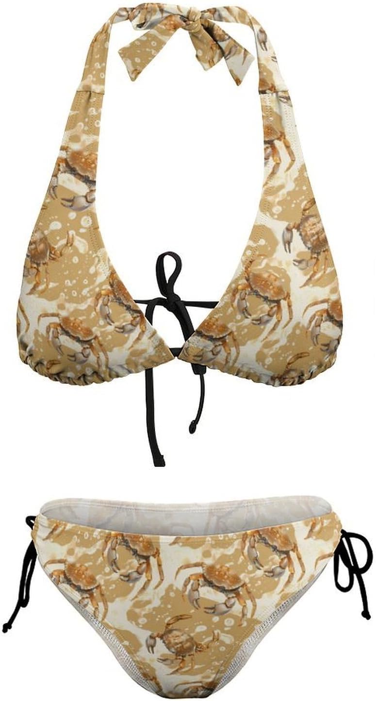 Crabs Novelty Women's 2 Piece String Bikini Set Swimsuits Bathing Suit Swimwear