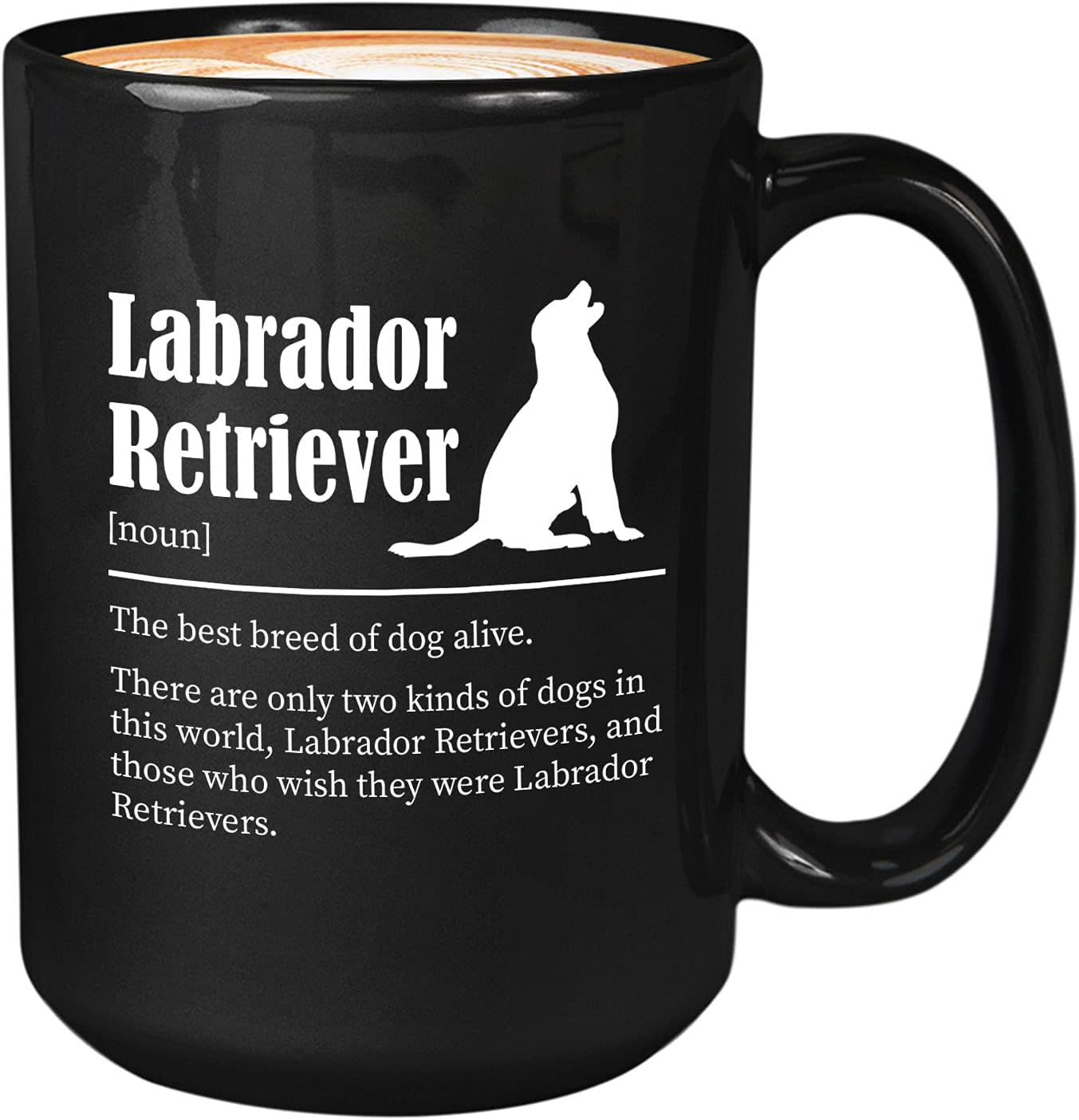 Bubble Hugs Dog Lover Coffee Mug 15oz Black - Labrador Retriever - Dog Owner Pet Owner Animal Lover Dog Breed Definition Novelty Sweet Best Pet Poodle Bulldog Shepherd Husky
