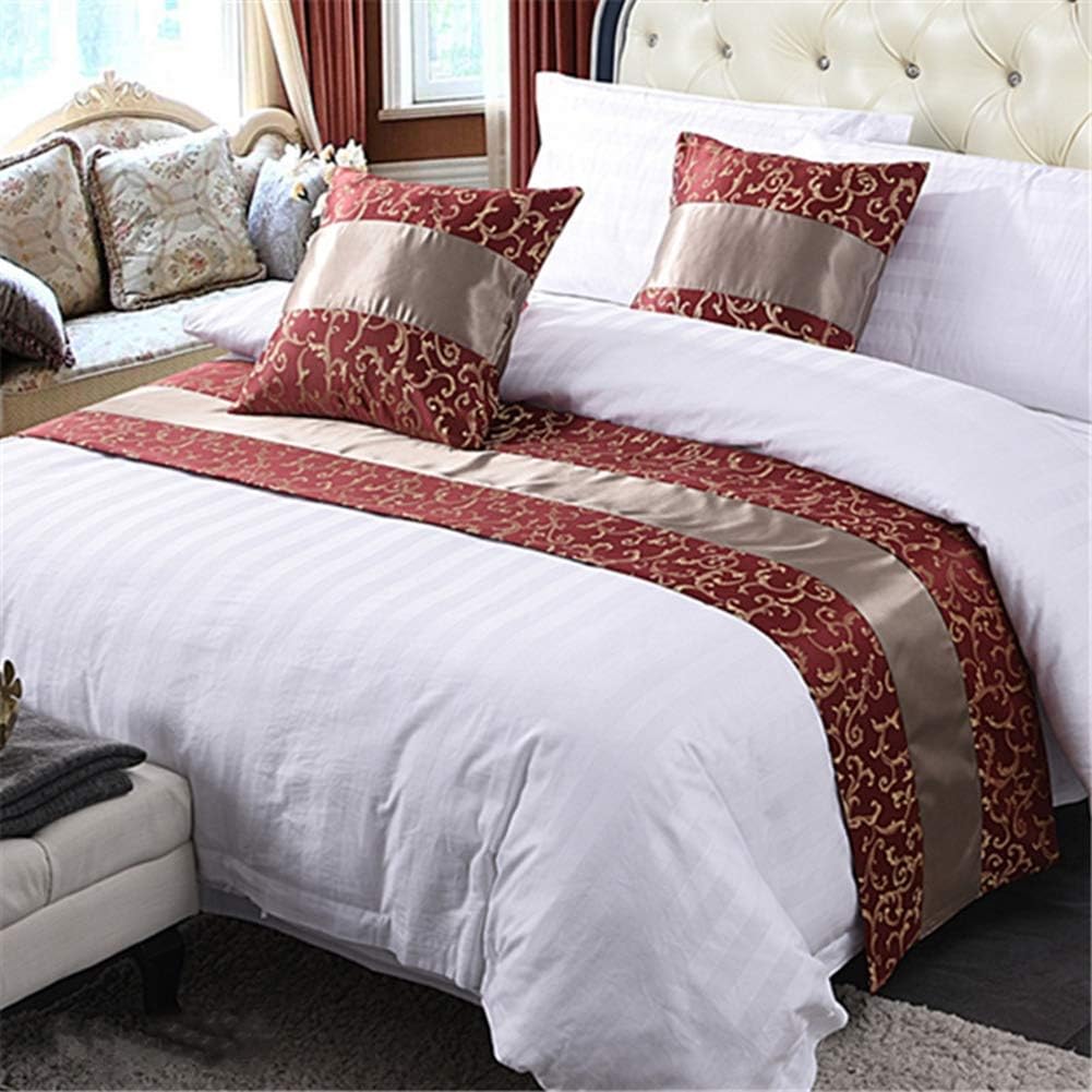 Twelve Red King Bed Runner, 50x240cm, Bed Scarf, Bedding Protector, 1 Piece, Polyester Blend, Machine Washable