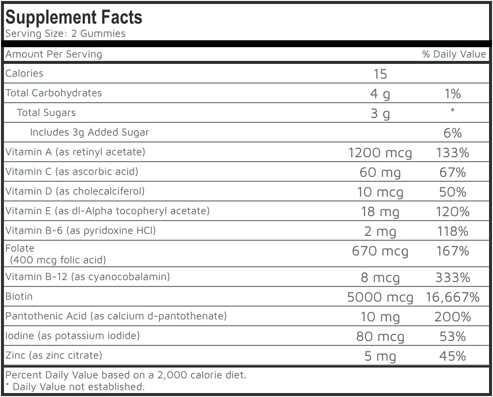 Beard Organics Growth Support Gummies | Biotin 10,000mcg | Beard Growth Supplement | 30-Day Supply - 60 Gummies