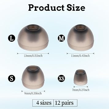 24Pcs Silicone Replacement Earbud Tips Earbud Covers Extra Small Earbuds Tips Replacement Earbud Tips Soft Silicone Earbuds for in-Ear Headphones Extra Small Ear Tips for in Ear Earbuds