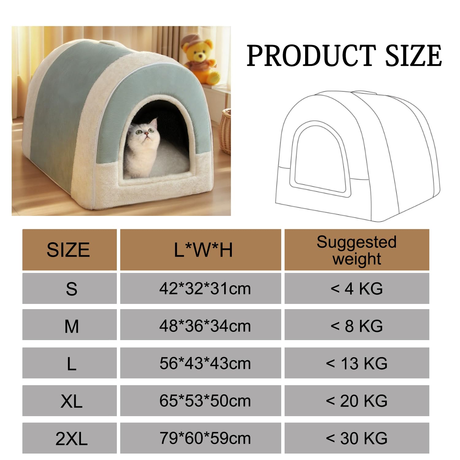 Grand lit pour chien 2 en 1 Lit de maison pour chien pour chat d'intérieur, grotte pour animaux de compagnie apaisante et chaude Lavable Lit de luxe pour chiens Déhoussable Lit anti-anxiété pour