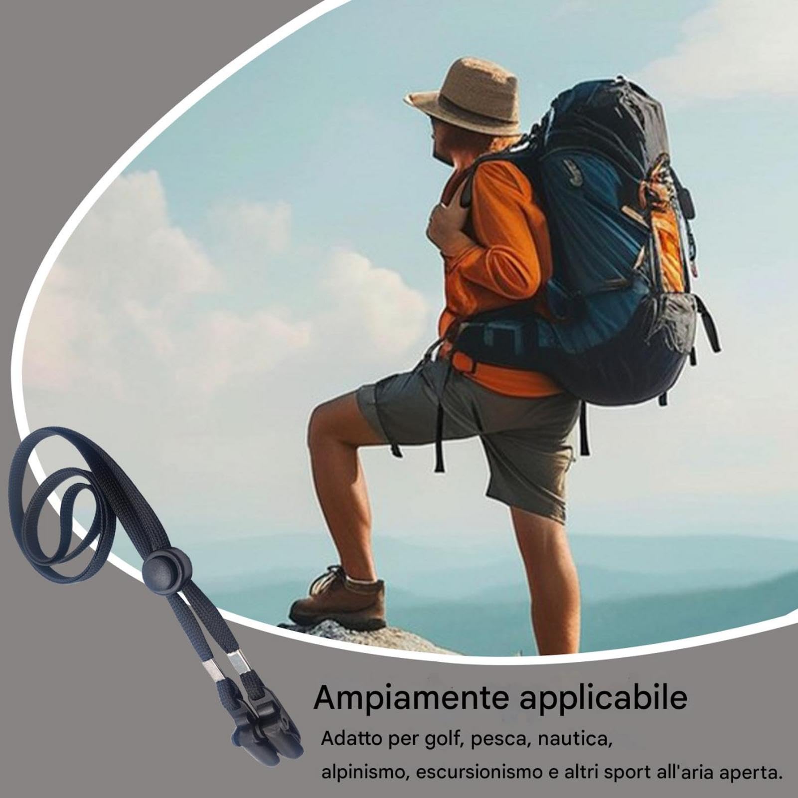 Cinghie di cappello per, clip del cappello per viaggi,Clip Hat Clip Regide Pontiera | Reteinatore con corda per mento anti-lost per accessori per il golf, la pesca, la,