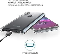 Vista 6 de Osophter Funda para Moto One Action, Moto P40 Power Funda transparente con esquinas reforzadas TPU absorción de golpes Flexible para Motorola One