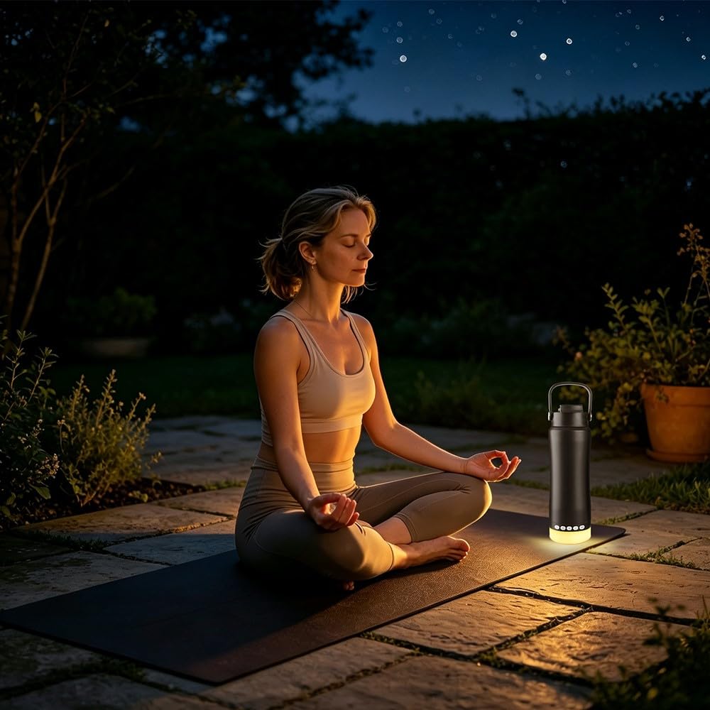 Linterna de camping con botella de agua, luces LED modulares con 5 modos, lámpara recargable para tienda de campaña, senderismo, mochileros de emergencia (negro, linterna con botella de agua)