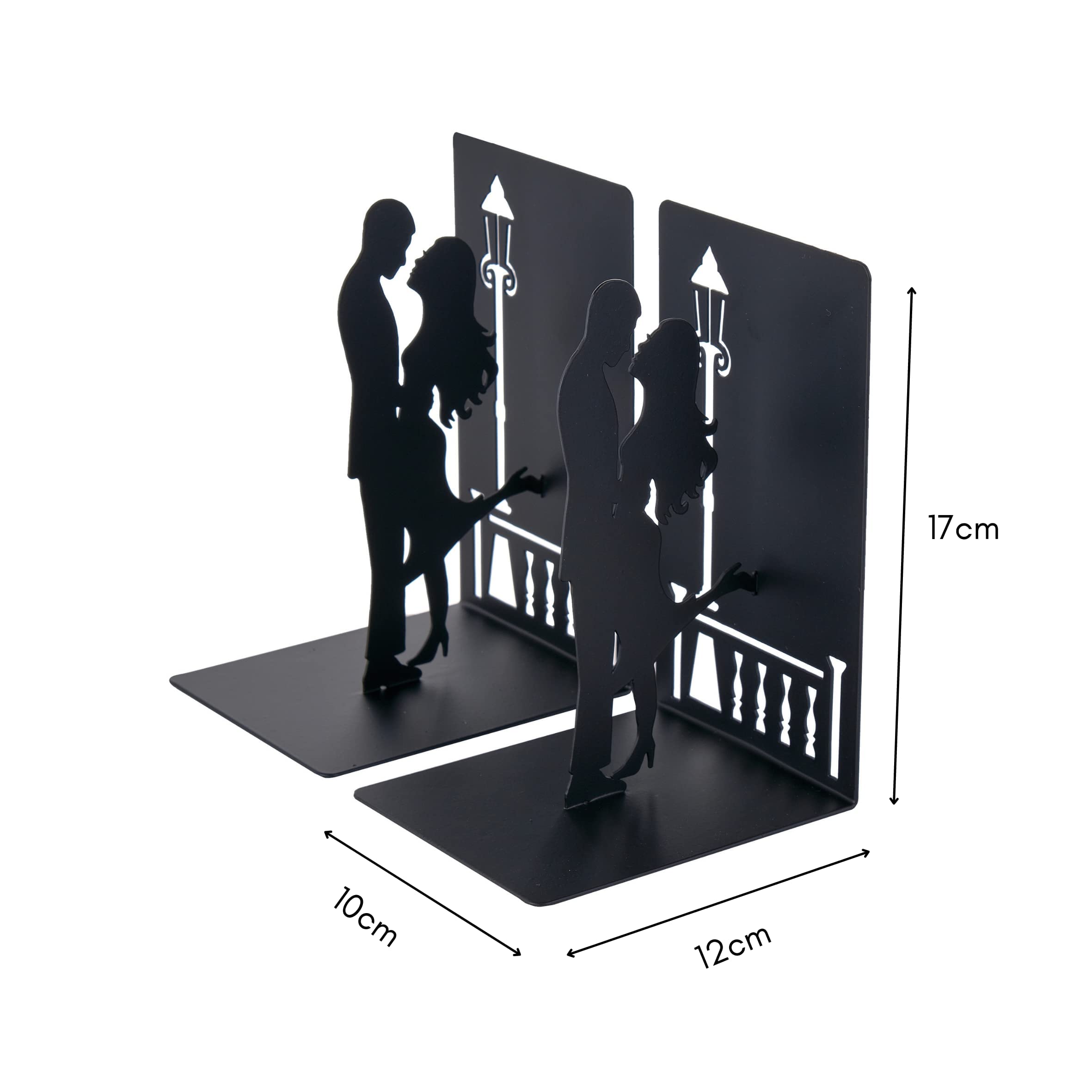 Fermalibri Metallici Decorativi - Coppia Con Design Albero Verde, Per Mensole, Scrivanie, Librerie 15x6x16 Cm - Foto 9