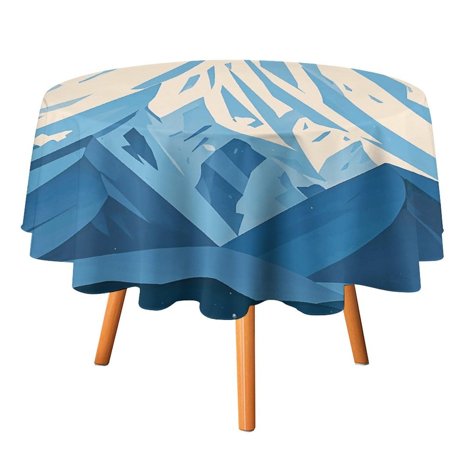 Nappe ronde montagne enneigée 152cm antitache cuisine et salle à manger