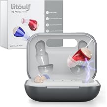 Hearing Aids for Seniors, Rechargeable OTC Hearing Aids for Adults with Charging Case, 80-Hour Battery Life, Super-Mini Invisible Design, Advanced Noise Reduction Technology Silver Grey