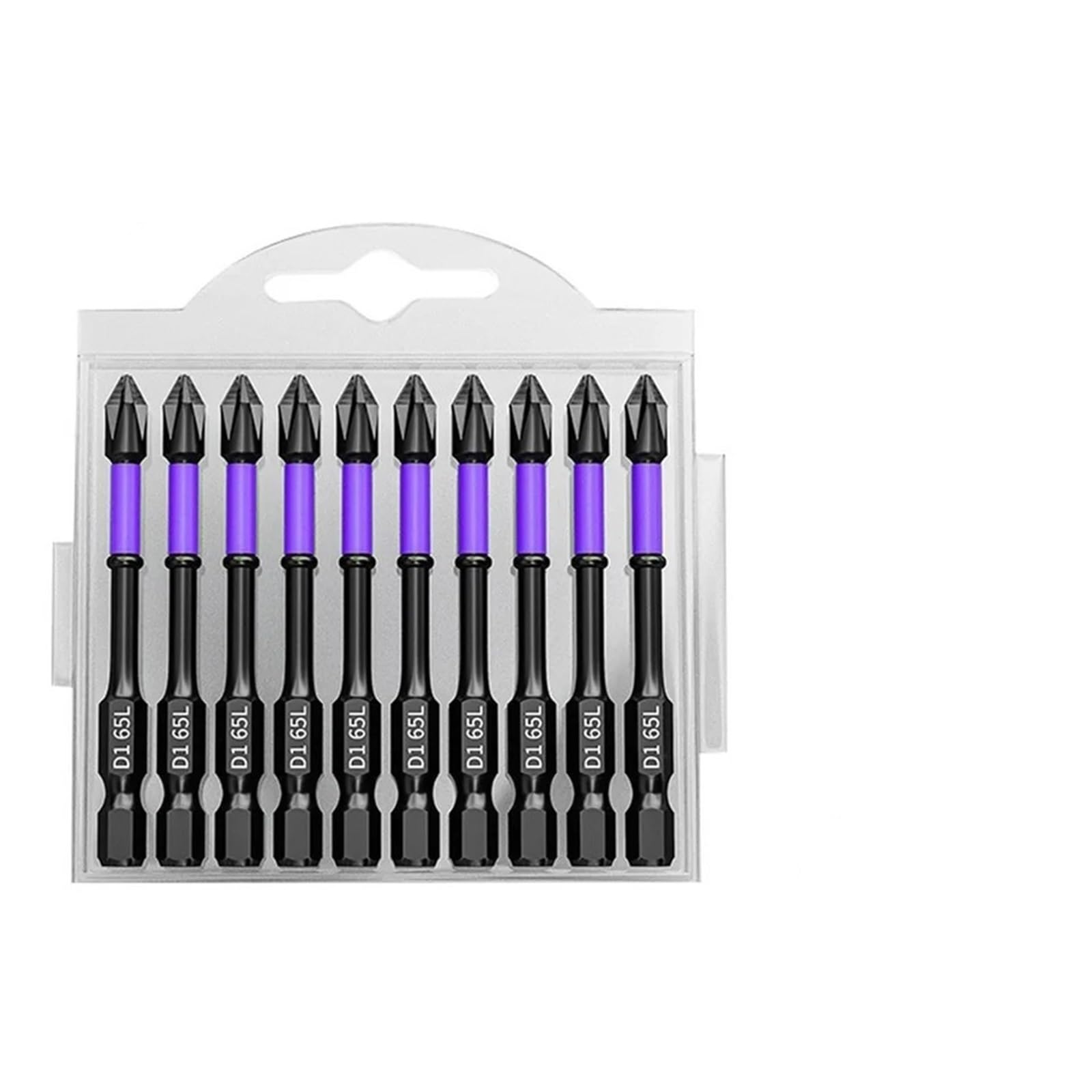 Eretyret One Color Non-Slip Impact Batch Head Strong Magnetic Cross High Torque Hardness Screw Waterproof Ph2 Screwdriver Bits Set Easy To Carry(10Pcs 65Mm)