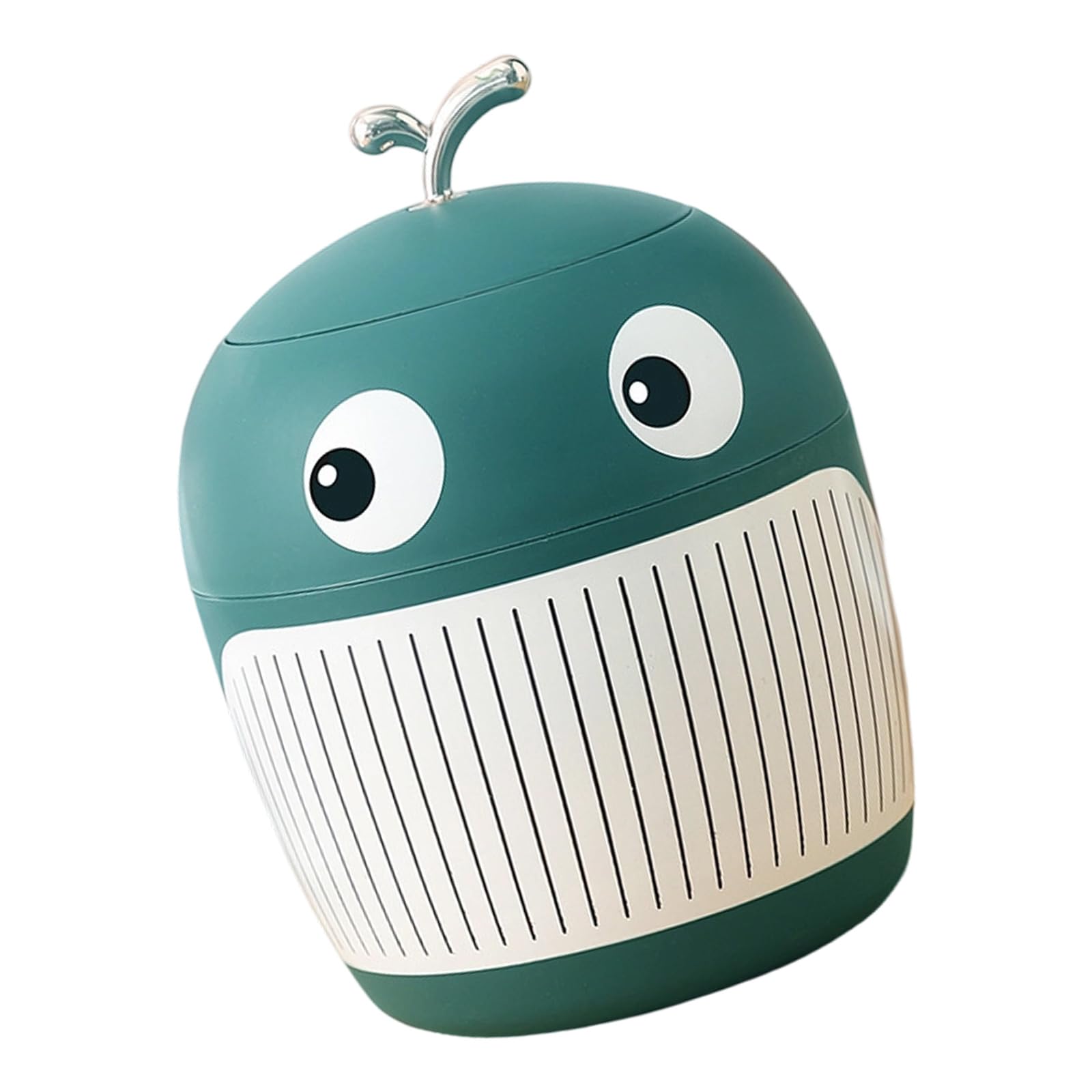 Sbshiouu Malachite Green Space Saving Compact Waste Bin Cartoon Whale Smooth Inner Surfaces For Effortless Cleaning In Small Areas Desktop Cartoon Whale Trash Can Space Saving